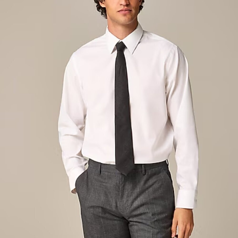 J. Crew Men's Slim Bowery Performance Stretch Dress Shirt Spread Collar L